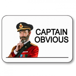 Captain Obvious Badge Halloween Costume Accessory